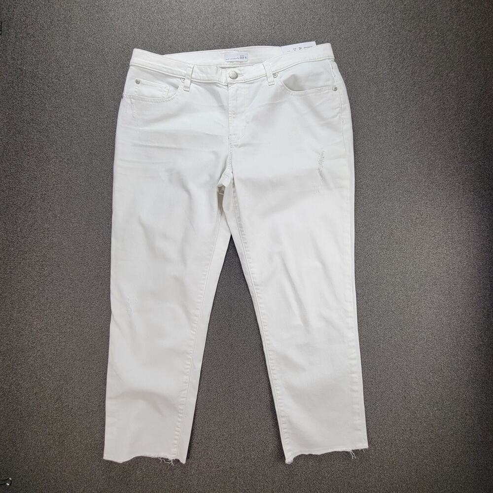 Ann Taylor Loft 12/31 White Boyfriend Jeans